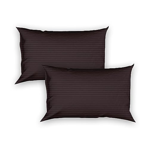 Osric Glace Cotton Fitted Queen Size Double Bedsheet 90x100 inch with 2 Pillow Cover 18x28 inch for Home, Hotel, Guest Room (Grey 300)