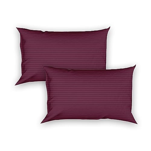 Osric Glace Cotton Fitted Queen Size Double Bedsheet 90x100 inch with 2 Pillow Cover 18x28 inch for Home, Hotel, Guest Room (Grey 300)