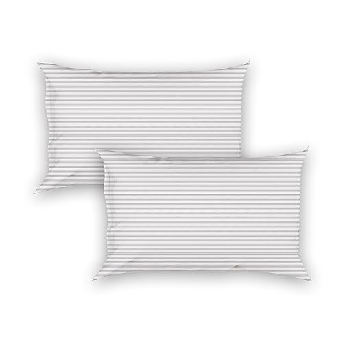 Osric Glace Cotton Fitted Queen Size Double Bedsheet 90x100 inch with 2 Pillow Cover 18x28 inch for Home, Hotel, Guest Room (Grey 300)