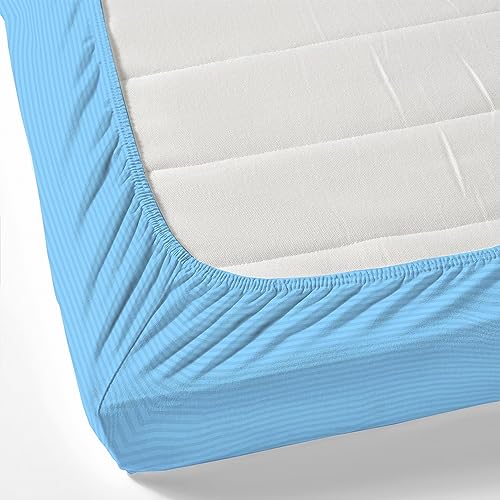 Osric Glace Cotton Fitted Queen Size Double Bedsheet 90x100 inch with 2 Pillow Cover 18x28 inch for Home, Hotel, Guest Room (Grey 300)