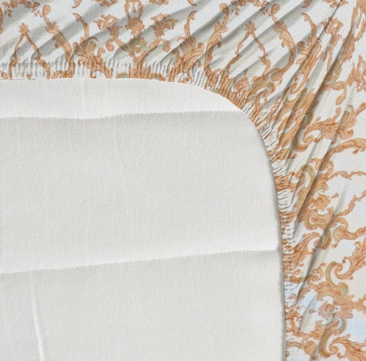 Osric Cotton Elastic Fitted Bedsheet Set, King Size Double Bed 90 x 100, with 2 Pillow Covers,